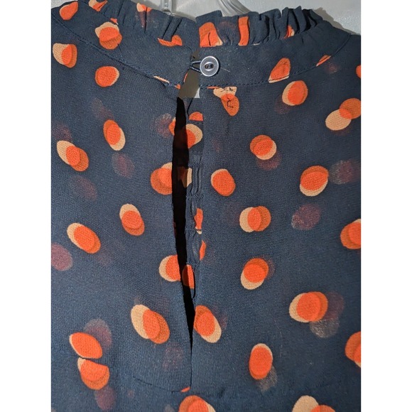 Anthropologie Maeve | Derby Polka Dot Sleeveless Sheer Blouse Navy US Sz12 - Picture 6 of 7